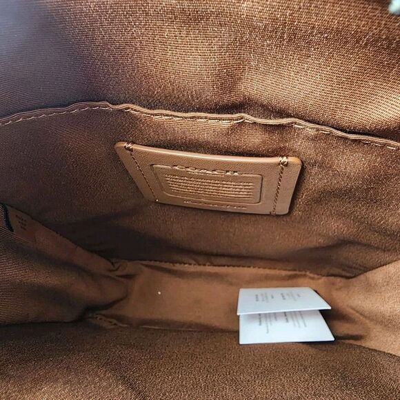 NWT COACH CP178 Sullivan Crossbody In Refine Pebble Leather Yellow Green - Picture 4 of 5